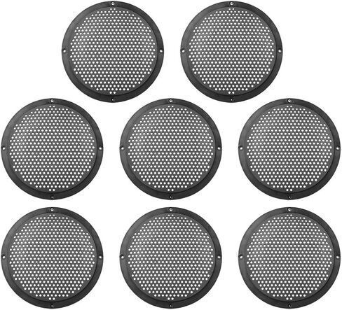 X AUTOHAUX 8pcs 5'' Plastic Audio Speaker Cover Mesh Subwoofer Grill Horn Guard Decorative Circle Grille Protector Black for Car in Saudi Arabia