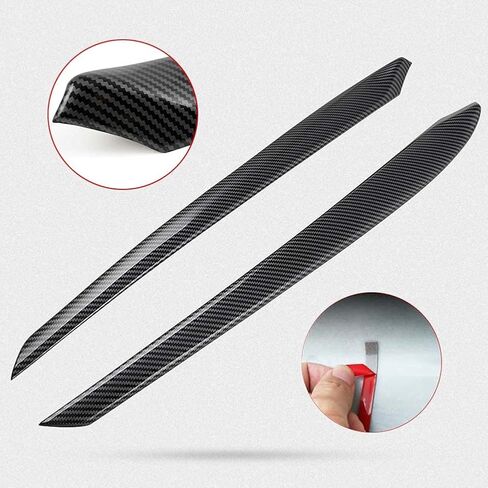 2 قطعة ABS ألياف الكربون الداخلية الباب الأمامي لوحة مسند الذراع غطاء الكسوة الديكور الداخلي متوافق مع أحدث 2021 2022 2023 تسلا نموذج 3 in Kuwait