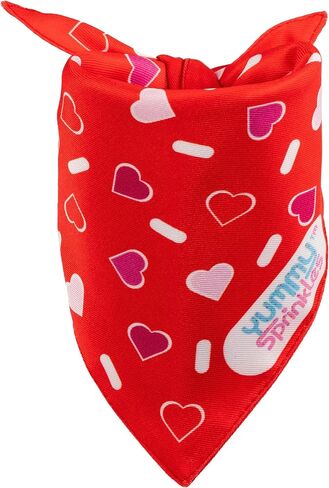 Cute Large/X-Large Pastel Pink Dog Bandana for Boy and Girl Dogs by Yummy Sprinkles | Birthday Dog Rainbow Sprinkles Bandana | Spring and Summer Dog Bandana Accessory Boy/Girl | Washable in Saudi Arabia