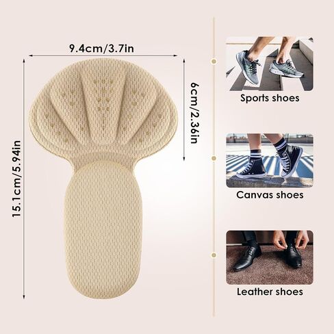 Sibba 4 Pair Heel Cushion Inserts Heel Grips Shoes Pads for Shoes Too Big Self-Adhesive Foot Cushions Pads Thick Shoe Inserts Back Insoles Anti Blister Shoe Liners Heel Protectors for Women Men in Saudi Arabia