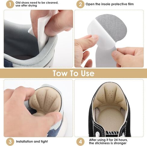 Sibba 4 Pair Heel Cushion Inserts Heel Grips Shoes Pads for Shoes Too Big Self-Adhesive Foot Cushions Pads Thick Shoe Inserts Back Insoles Anti Blister Shoe Liners Heel Protectors for Women Men in Saudi Arabia