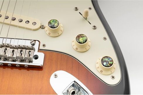 Musiclily Pro Plastic Inch Size Abalone Top Strat Knobs Volume Tone Control Knobs for USA Fender Stratocaster ST Electric Guitar, White (Set of 3) in Saudi Arabia