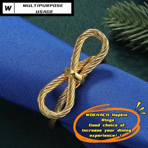 Decorative Napkin Rings Set of 6,Holders Decor Dinner Party,Wedding,Anniversary,Birthday,Table Decor Gift (Gold Agate) in Kuwait