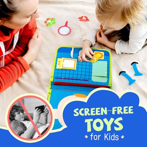 Hely Cancy Toddler Busy Board, Montessori Toys for 0 1 2 3 4 5 Years Baby Kids Busy Book Car Airplane Activities Preschool Toys for Learning (Blue-Pro) in Saudi Arabia