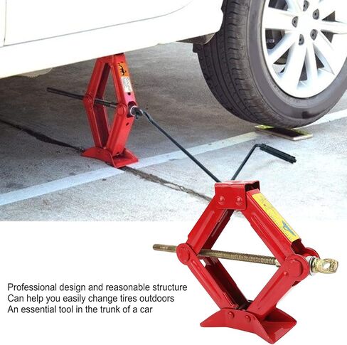 Scissor Jack, 0.5-2 Ton Capacity Professional Saving Strength Design Portable Scissor Lift Jack, Expandable Lift Height Range 3.14-17.3in Safe Stable Durable Car Jack for Trunk Tire Car Repair(1T) in Saudi Arabia