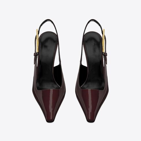 Vertundy Women's Slingback Stilettos Pumps - Elegant Pointed Closed Toe Strange Gold Heel Strap Buckle Sandals Party Wedding Bride Pump Spring Dress Shoes in Saudi Arabia