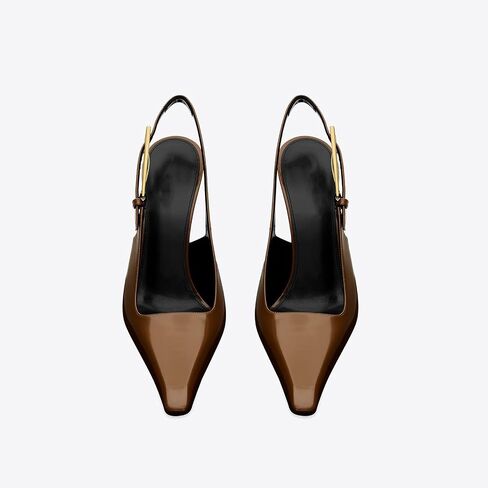 Vertundy Women's Slingback Stilettos Pumps - Elegant Pointed Closed Toe Strange Gold Heel Strap Buckle Sandals Party Wedding Bride Pump Spring Dress Shoes in Saudi Arabia