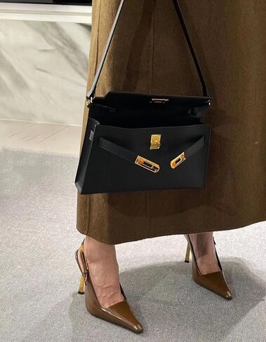 Vertundy Women's Slingback Stilettos Pumps - Elegant Pointed Closed Toe Strange Gold Heel Strap Buckle Sandals Party Wedding Bride Pump Spring Dress Shoes in Saudi Arabia