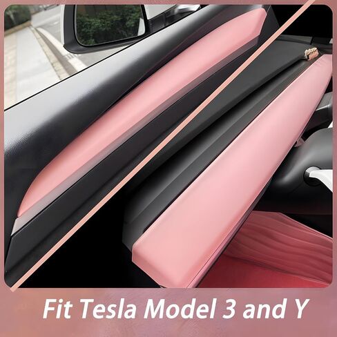 for Tesla Model 3 Y Dash Wrap Front Door Trim ABS Dashboard Cover Cap Interior Decoration Wrap Kit Compatible Whit 2020-2023 Model 3/Y Accessories 4Pcs(Matte Carbon Fiber Pattern) in Saudi Arabia