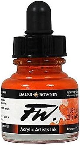 Daler-Rowney FW Acrylic Ink Bottle, Flame Orange in Saudi Arabia