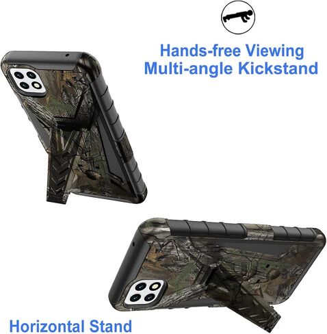Ailiber for Celero 5G Phone Case Boost Mobile, Wingtech Celero 5G Case Holster with Screen Protector, Swivel Belt Clip Holster with Kickstand, Heavy Duty Full Body Shockproof Cover for Celero 5G-Camo in Saudi Arabia
