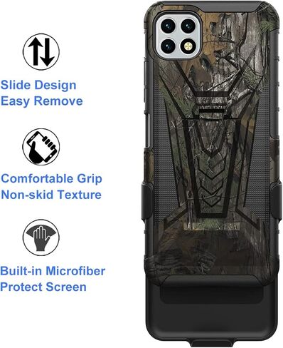 Ailiber for Celero 5G Phone Case Boost Mobile, Wingtech Celero 5G Case Holster with Screen Protector, Swivel Belt Clip Holster with Kickstand, Heavy Duty Full Body Shockproof Cover for Celero 5G-Camo in Saudi Arabia