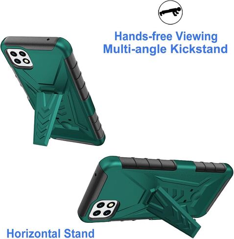 Ailiber for Celero 5G Phone Case - Boost Mobile, Wingtech Celero 5G Case Holster with Screen Protector, Swivel Belt Clip Holster with Kickstand, Heavy Duty Full Body Shockproof Cover - Green in Kuwait