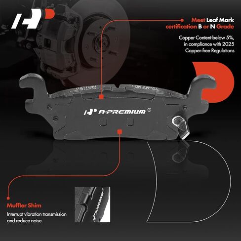 A-Premium 12.40 inch (315mm) Front Drilled and Slotted Disc Brake Rotors + Ceramic Pads Kit Compatible with Select Hummer Models - H3 2006-2010, H3T 2009-2010, 6-PC Set in Saudi Arabia