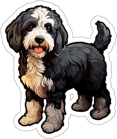 ملصق Sheepadoodle نافذة مقاوم للطقس ملصق فينيل صغير مقاوم للماء زجاجة القدح جواز السفر كتاب القصاصات دفتر الكمبيوتر المحمول بهلوان لوح التزلج الكمبيوتر الهاتف حجم 4 "هدية in Saudi Arabia