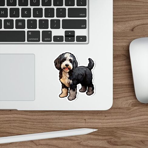 ملصق Sheepadoodle نافذة مقاوم للطقس ملصق فينيل صغير مقاوم للماء زجاجة القدح جواز السفر كتاب القصاصات دفتر الكمبيوتر المحمول بهلوان لوح التزلج الكمبيوتر الهاتف حجم 4 "هدية in Saudi Arabia