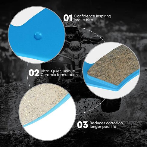 Ceramic Brake Pads Kit Front & Rear Compatible with Arctic Cat 1000 XT, Prowler 700 HDX Trail 2014-2017, Super Duty 700 Diesel 2010-2011 Replaces 1436-420 2502-578 in Saudi Arabia