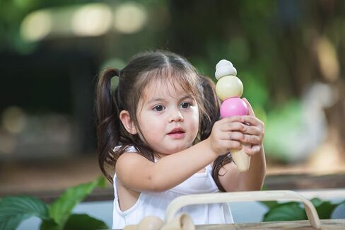 PlanToys Ice Cream Cone Pretend Play Food Set (3486) | Sustainably Made from Rubberwood and Non-Toxic Paints and Dyes in Saudi Arabia