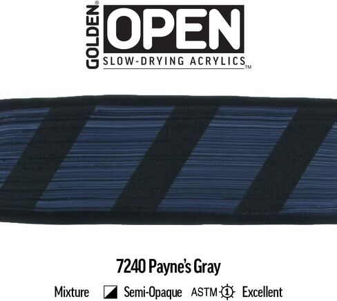 OPEN Slow-Drying Acrylics by GOLDEN, Payne's Gray, 2 fl oz. tube, Professional Acrylic Paint, Semi-Opaque in Kuwait
