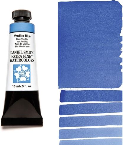 Daniel Smith Extra Fine Watercolor 15ml Paint Tube, Verditer Blue (284600173), 0.5 Ounce (Pack of 1) in Saudi Arabia