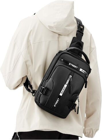 حقيبة ظهر كروس بودي حبال للرجال والنساء، حقيبة ظهر صغيرة على الكتف للدراجات النارية وحقائب ظهر بحزام واحد، حقيبة نهارية صغيرة للصدر للسفر والمشي لمسافات طويلة وصالة الألعاب الرياضية في الهواء الطلق باللون الأخضر in Kuwait