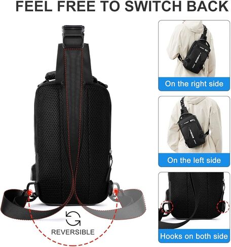 حقيبة ظهر كروس بودي حبال للرجال والنساء، حقيبة ظهر صغيرة على الكتف للدراجات النارية وحقائب ظهر بحزام واحد، حقيبة نهارية صغيرة للصدر للسفر والمشي لمسافات طويلة وصالة الألعاب الرياضية في الهواء الطلق باللون الأخضر in Kuwait