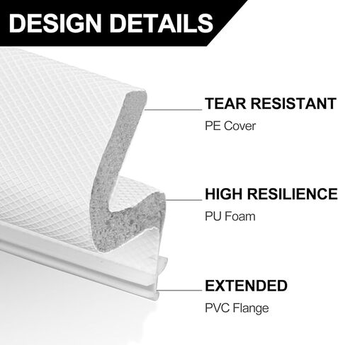 باب أبيض الطقس تجريد عازل للصوت الغبار شريط ختم الباب 40 قدم للأبواب والنوافذ استبدال الإطار على شكل حرف V أختام تركيب فتحة بطاقة الرغوة in Kuwait