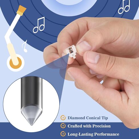 1 PACK Diamond Record Player Needles Replacement with Stylus Cleaning Brush, Compatible with ATN3600L, AT-LP60X, Replacement Stylus Needles in Saudi Arabia