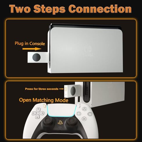 محول وحدة تحكم لجهاز Nintendo Switch، وSwitch OLED، وPS4 وPS5، ومحول وحدة تحكم USB يدعم PS5 PS4، وXbox One S، وXbox Series X/S، وSwitch Pro Controller (لا يدعم وحدة تحكم Xbox One) in Kuwait