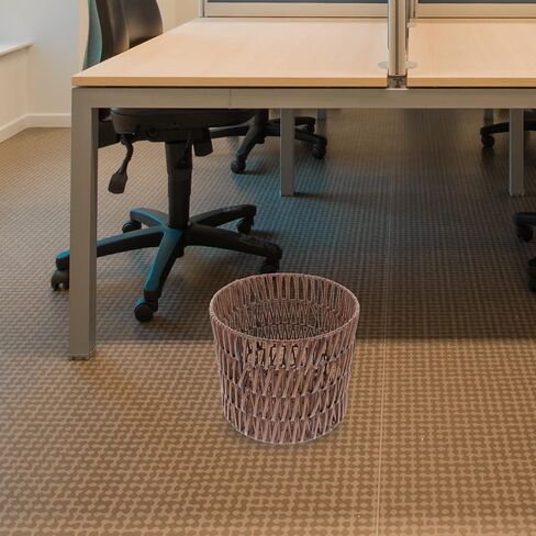 Gatuida Small Woven Basket Trash Can Wastebasket Round Wicker Waste Paper Bin Storage Basket for Bedroom, Bathroom, Office(Brown) in Saudi Arabia