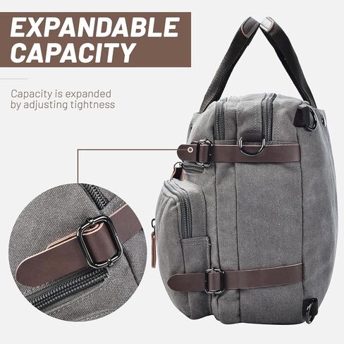 Felipe Varela Convertible Laptop Bag – Durable Canvas Messenger and Briefcase for Men – Fits 17 inch Laptops, Multi-Compartment Computer Bag for Work, Business, and Travel(Black) in Saudi Arabia
