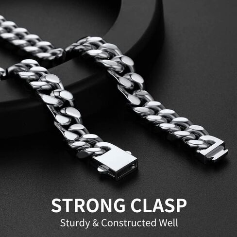ChainsHouse 12mm 18" سلسلة الكوبية قلادة الرجال سوار 19cm in Saudi Arabia