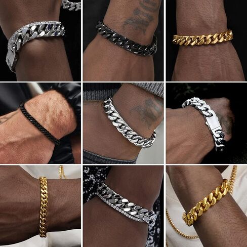 ChainsHouse 12mm 20" Cuban Chain Necklace Men Bracelet 23cm in Saudi Arabia