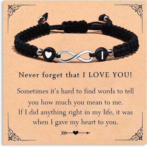 Miss Pink Initial Infinity Letter A-Z Bracelets for Couples Women Men, To My Man Infinity Love Bracelet Christmas Valentines Day Anniversary Birthday Gifts for Boyfriend Husband Friendship Jewelry in Saudi Arabia