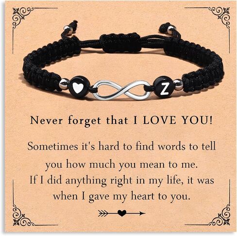 Miss Pink Initial Infinity Letter A-Z Bracelets for Couples Women Men, To My Man Infinity Love Bracelet Christmas Valentines Day Anniversary Birthday Gifts for Boyfriend Husband Friendship Jewelry in Saudi Arabia