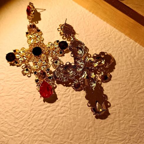 الحديث خمر الذهبي تخريمية زهرة استرخى كريستال الصليب الأقراط in Kuwait