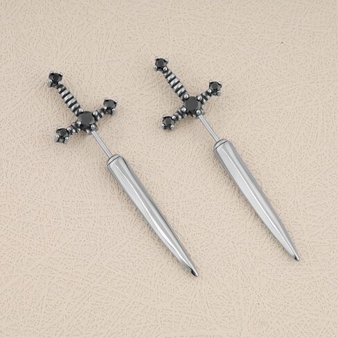 GAVU Stainless Steel Gothic Sword Dangle Earrings for Men in Saudi Arabia