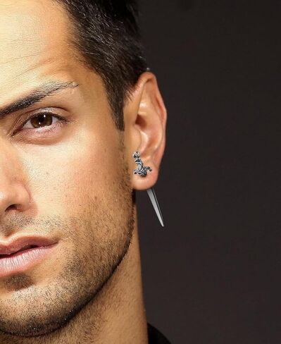 GAVU Stainless Steel Gothic Sword Dangle Earrings for Men in Saudi Arabia