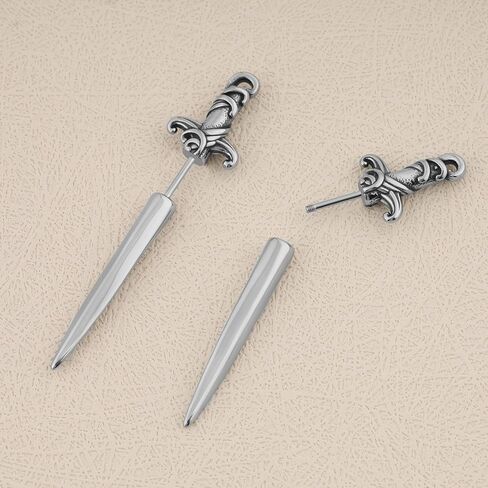 GAVU Stainless Steel Gothic Sword Dangle Earrings for Men in Saudi Arabia