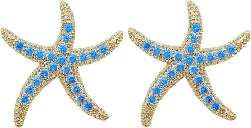925 Sterling Silver Post Cute Starfish Star shaped Zirconia Earrings Ear Stud White Gold Plated Jewelry Gifts WK90047 in Saudi Arabia
