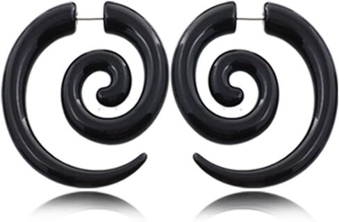 MIGUO STORE Unique Punk Black Round Horn Claw Stud Earrings Spiral Puncture Earrings for Women for Men Chic Personalized Geometry Stud Earrings Gift in Saudi Arabia