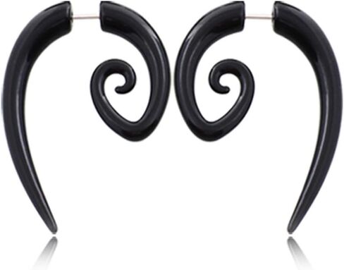 MIGUO STORE Unique Punk Black Round Horn Claw Stud Earrings Spiral Puncture Earrings for Women for Men Chic Personalized Geometry Stud Earrings Gift in Saudi Arabia