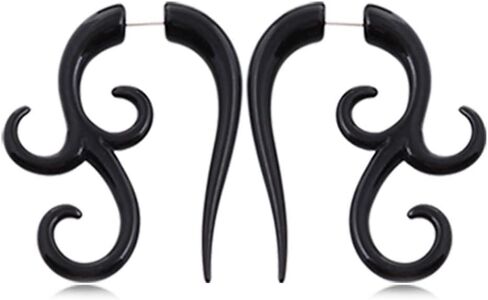 MIGUO STORE Unique Punk Black Round Horn Claw Stud Earrings Spiral Puncture Earrings for Women for Men Chic Personalized Geometry Stud Earrings Gift in Saudi Arabia