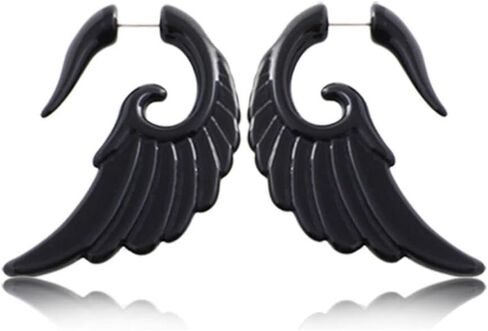 MIGUO STORE Unique Punk Black Round Horn Claw Stud Earrings Spiral Puncture Earrings for Women for Men Chic Personalized Geometry Stud Earrings Gift in Saudi Arabia