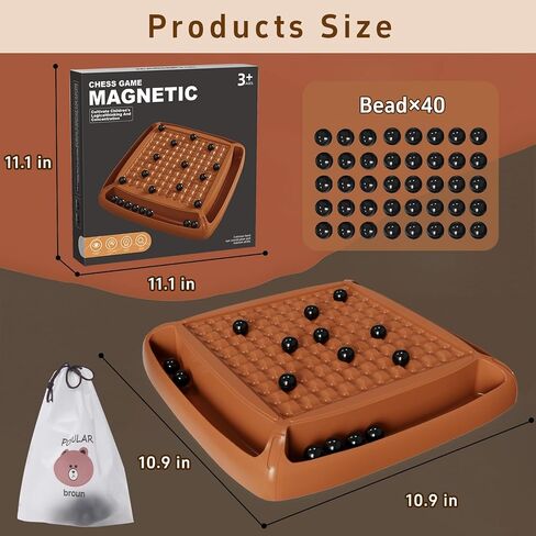 Magnetic Chess Game with 28 Pcs Magnetic Pieces, Family Board Games for Kids and Adults, Magnetic Chess Set Ideal for Family and Friend Game Night 2-4 Players in Saudi Arabia