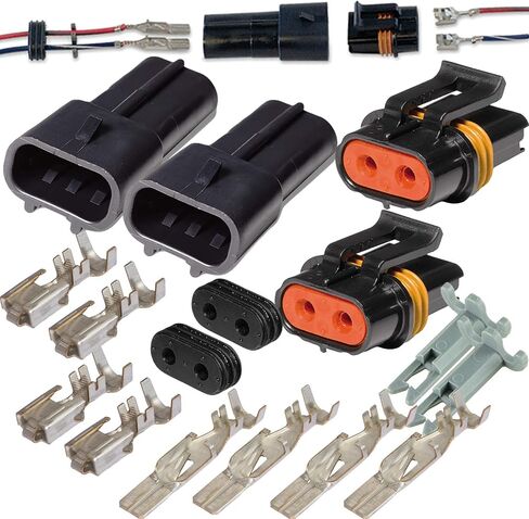 2 Pin Metri-Pack Waterproof Connector 10-12awg Terminals and Seals 46Amp (10-12 GA-2 Set) in Saudi Arabia