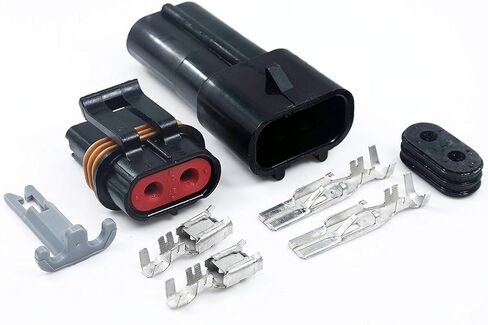 2 Pin Metri-Pack Waterproof Connector 10-12awg Terminals and Seals 46Amp (10-12 GA-2 Set) in Saudi Arabia