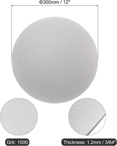 uxcell Diamond Sanding Grinding Disc, 12-Inch (300mm) Grit 400 No Center Hole, Flat Lap Disk Polishing Discs Abrasive Wheel for Gemstone Tile Porcelain Glass Stone Metal in Saudi Arabia