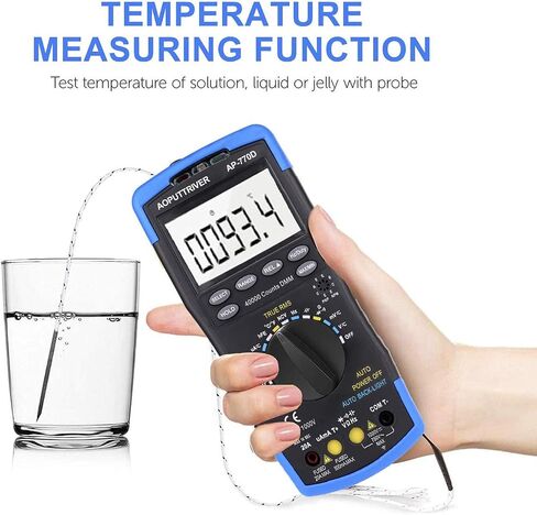 Digital MultimeterTRMS 40000Counts Autoranging Voltmeter Ammeter with High Precision for NCV AC/DC Voltage Current Resistance Capacitance Frequency Diodes hFE Temperature AP-770D in Saudi Arabia