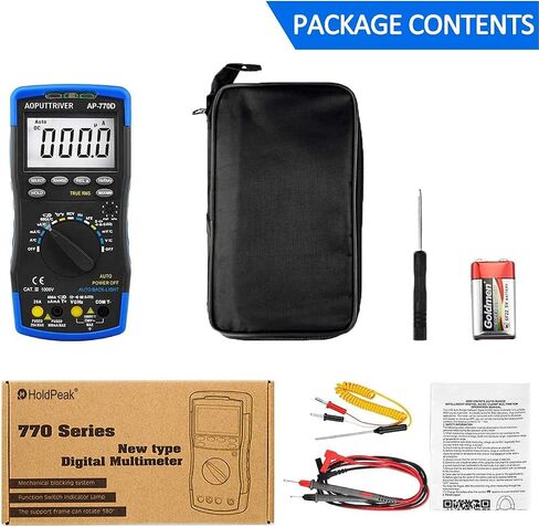 Digital MultimeterTRMS 40000Counts Autoranging Voltmeter Ammeter with High Precision for NCV AC/DC Voltage Current Resistance Capacitance Frequency Diodes hFE Temperature AP-770D in Saudi Arabia